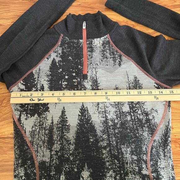 Smartwool Merino Wool 250 1/4 Zip Forest Pattern Base Layer Women Size XS - Picture 11 of 11